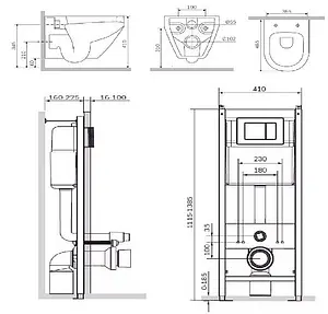 Комплект 6 в 1 Am.Pm Spirit IS301.701700 с кнопкой белый глянцевый Комплект 6 в 1 Am.Pm Spirit IS301.701700 с кнопкой белый глянцевый, 2