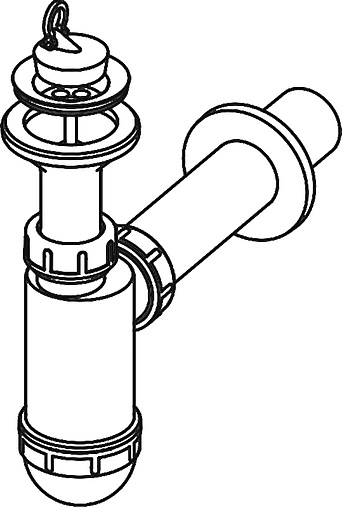 Сифон бутылочный для раковины AlcaPlast белый A41