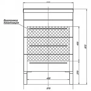 Тумба-умывальник напольная Aquanet Верона 58 белый 00178253+00158754 Тумба-умывальник напольная Aquanet Верона 58 белый 00178253+00158754, 3