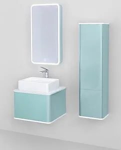 Шкаф-пенал подвесной Jorno Pastel 35 бирюзовый бриз Pas.04.125/P/BL Шкаф-пенал подвесной Jorno Pastel 35 бирюзовый бриз Pas.04.125/P/BL, 5