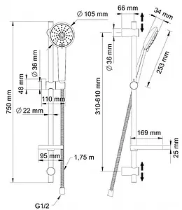 Душевая стойка Swedbe Calypso хром 5082, 2