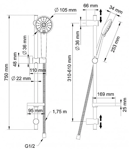 Душевая стойка Swedbe Calypso хром 5082