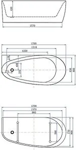 Ванна акриловая отдельностоящая Allen Brau Priority 2 170x80 белый/панель платина 2.31002.20/PGM Ванна акриловая отдельностоящая Allen Brau Priority 2 170x80 белый/панель платина 2.31002.20/PGM, 2