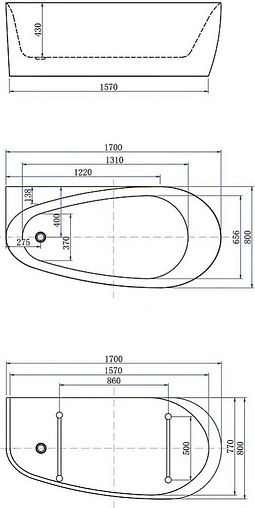 Ванна акриловая отдельностоящая Allen Brau Priority 2 170x80 белый/панель антрацит 2.31002.20/AM Ванна акриловая отдельностоящая Allen Brau Priority 2 170x80 белый/панель антрацит 2.31002.20/AM