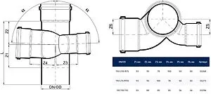 Крестовина со смещенными осями внутренняя бесшумная D=110x110x75мм Угол 87,5° Poloplast POLO-KAL NG P2268 Крестовина со смещенными осями внутренняя бесшумная D=110x110x75мм Угол 87,5° Poloplast POLO-KAL NG P2268, 2