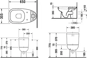 Унитаз-компакт Duravit D-code белый 37-8801000 Унитаз-компакт Duravit D-code белый 37-8801000, 2