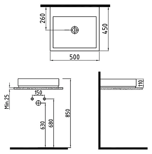 Раковина Bien Infinitum 50 белый INLG05001VD1W5000