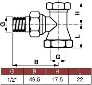 Вентиль запорный угловой ½" в/н Comap 428204 Вентиль запорный угловой ½" в/н Comap 428204, 2