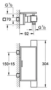 Термостат для душа Grohe Grohtherm Cube хром 34491000, 2