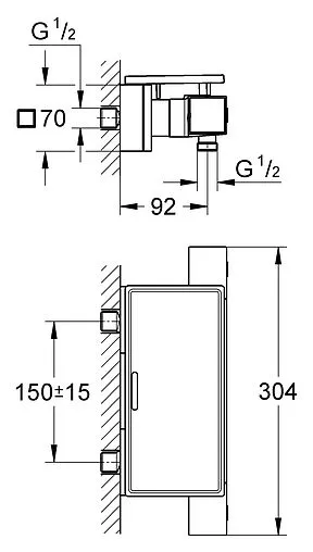 Термостат для душа Grohe Grohtherm Cube хром 34491000 Термостат для душа Grohe Grohtherm Cube хром 34491000