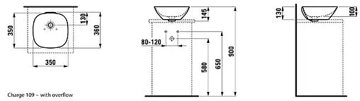 Раковина Laufen Ino 35 белый 8.1230.0.000.109.1
