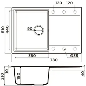 Мойка кухонная Omoikiri Daisen 78-GR leningrad grey 4993325 Мойка кухонная Omoikiri Daisen 78-GR leningrad grey 4993325, 2