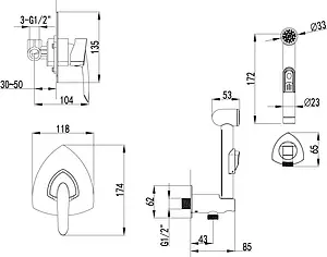 Гигиенический душ со смесителем Lemark Mars хром LM3519C Гигиенический душ со смесителем Lemark Mars хром LM3519C, 2