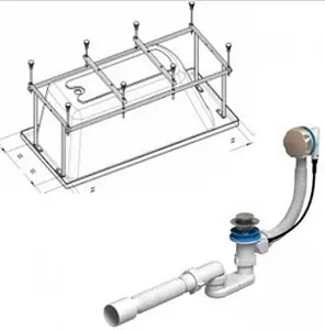 Монтажный комплект с сифоном Santek Касабланка XL 180х80 1WH302483 Монтажный комплект с сифоном Santek Касабланка XL 180х80 1WH302483, 2