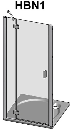 Дверь в нишу 800мм прозрачное стекло Roltechnik Hitech Line HBN⅛00 287-8000000-06-02