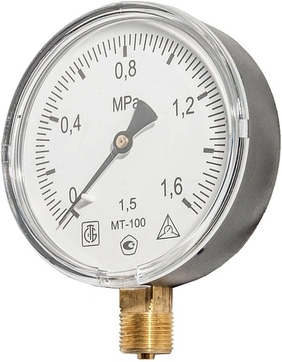 Манометр радиальный Багория МТ-100мм 16 бар ½&quot; 182602363