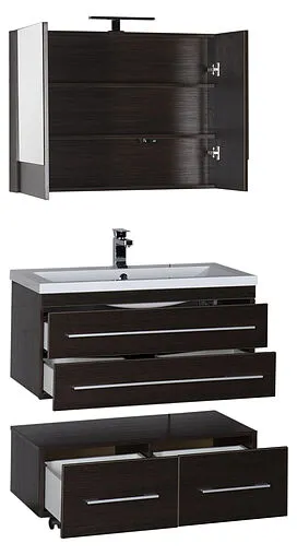 Шкаф-зеркало Aquanet Нота 90 L венге 00159110 Шкаф-зеркало Aquanet Нота 90 L венге 00159110