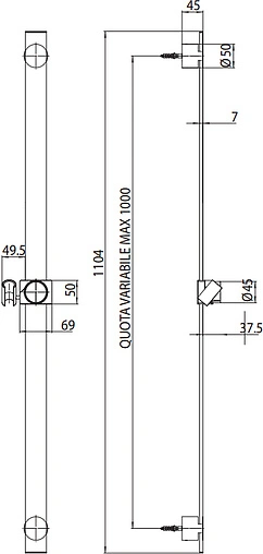 Душевая стойка Bossini Syncronia хром DD3002.030