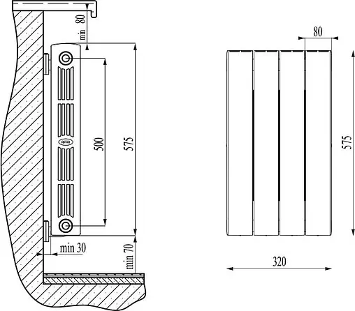Радиатор биметаллический 4 секции Rifar SUPReMO 500 RS50004