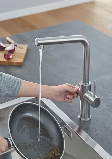 Смеситель для кухни с фильтром и встроенным нагревом воды Grohe Red II Duo суперсталь 30327DC1 Смеситель для кухни с фильтром и встроенным нагревом воды Grohe Red II Duo суперсталь 30327DC1