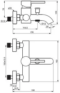 Смеситель для ванны Damixa Scandinavian Pure чёрный матовый 361000300 Смеситель для ванны Damixa Scandinavian Pure чёрный матовый 361000300, 2
