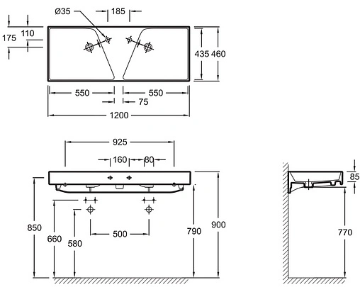 Раковина Jacob Delafon Rythmik 120 белый EXM112-00