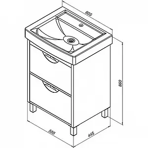 Тумба-умывальник напольная Aquanet Гретта 60 New белый/светлый дуб 00239400+00185551 Тумба-умывальник напольная Aquanet Гретта 60 New белый/светлый дуб 00239400+00185551, 2