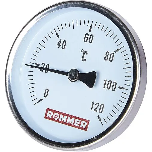 Термометр биметаллический Rommer 80мм 120°С гильза 50мм ½&quot; RIM-0001-805015