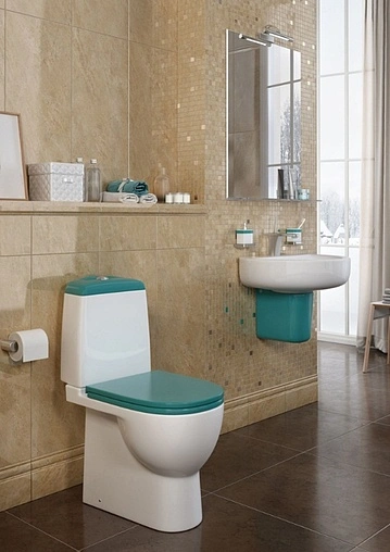 Унитаз-компакт Sanita Luxe Best Color Sea белый/бирюзовый ...