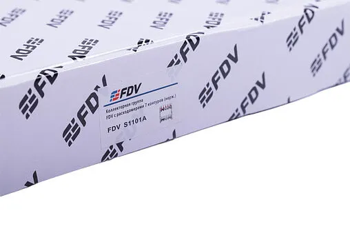 Группа коллекторная с расходомерами 7 отводов 1&quot;в/в x ¾&quot;ек FDV S1101A-1/7