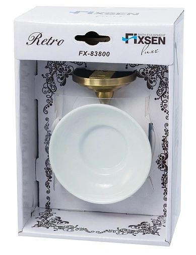 Мыльница Fixsen Retro бронза/белый FX-83808