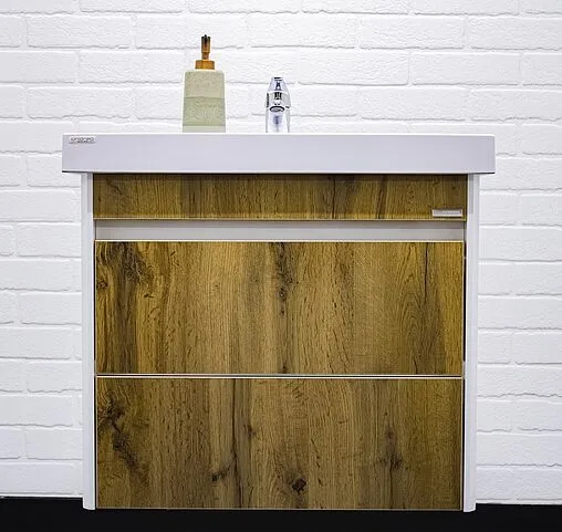 Тумба под умывальник подвесной Домино Uno 60 дуб вотан/белый DU1512T