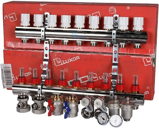 Группа коллекторная с расходомерами 9 отводов 1&quot;в/в x ¾&quot;ек Luxor CD 473M/9 15652709MN