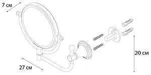 Косметическое зеркало Fixsen Best хром FX-71621, 3