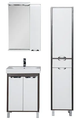 Шкаф-зеркало Aquanet Гретта 60 R белый/венге 00173994