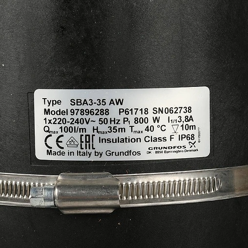 Автоматическая погружная насосная установка Grundfos SBA 3-35 AW 97896288 Автоматическая погружная насосная установка Grundfos SBA 3-35 AW 97896288