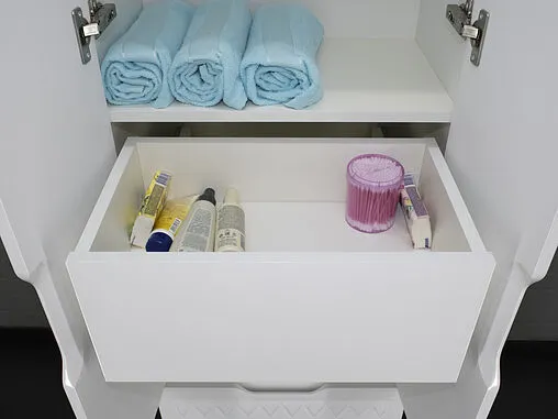 Шкаф-пенал напольный Домино 3D 50 белый D37015P