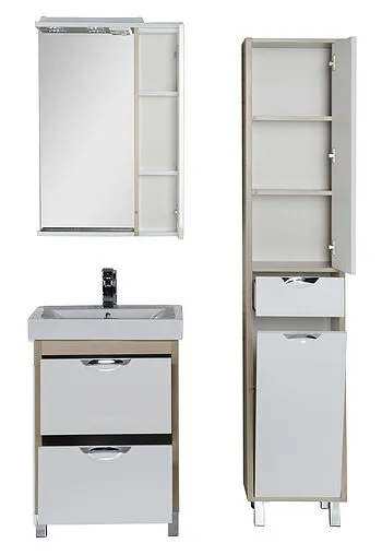 Шкаф-зеркало Aquanet Гретта 60 R белый/светлый дуб 00173985