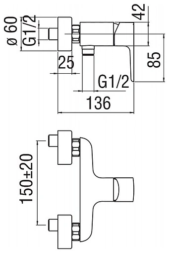 Смеситель для душа Nobili Acquaviva хром VV103130CR Смеситель для душа Nobili Acquaviva хром VV103130CR