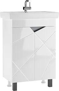 Тумба под умывальник напольная Домино Vector 54 белый DV6602T, 1