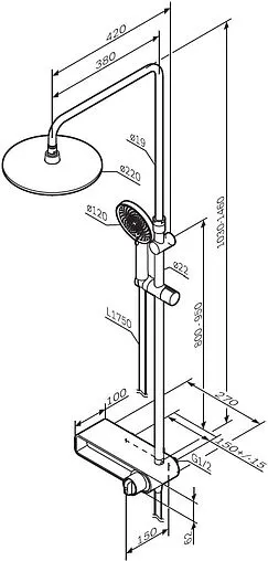 Душевая система со смесителем для душа Am.Pm X-Joy хром F0785A600 Душевая система со смесителем для душа Am.Pm X-Joy хром F0785A600