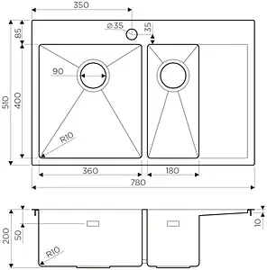 Мойка кухонная Omoikiri Akisame 78-2-LG-L светлое золото 4973087 Мойка кухонная Omoikiri Akisame 78-2-LG-L светлое золото 4973087, 2