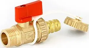 Кран шаровый сливной ⅜"н x ш Uni-fitt 126G1000 Кран шаровый сливной ⅜"н x ш Uni-fitt 126G1000, 1