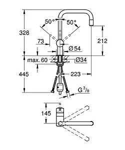 Смеситель для кухни с выдвижным изливом Grohe Minta хром 32067000 Смеситель для кухни с выдвижным изливом Grohe Minta хром 32067000, 2