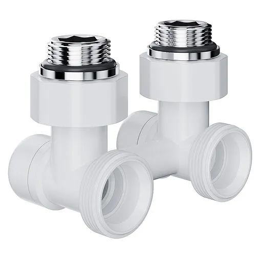 Узел нижнего подключения радиатора угловой ¾"ек x ¾"ек (½"н) Royal Thermo Design белый RANDU11234WH Узел нижнего подключения радиатора угловой ¾"ек x ¾"ек (½"н) Royal Thermo Design белый RANDU11234WH