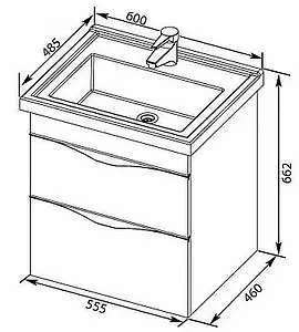 Тумба-умывальник Aquanet Эвора 60 дуб антик 00183000+00182322 Тумба-умывальник Aquanet Эвора 60 дуб антик 00183000+00182322, 2