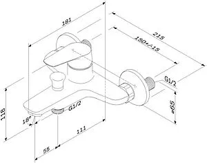 Смеситель для ванны Am.Pm Joy хром F85E10000 Смеситель для ванны Am.Pm Joy хром F85E10000, 2