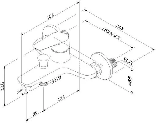 Смеситель для ванны Am.Pm Joy хром F85E10000