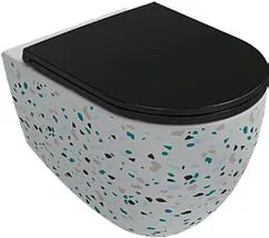 Унитаз подвесной безободковый ISVEA Infinity Terrazzo белый матовый 10NF02001SV-2L-TRZ