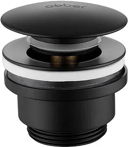 Выпуск автоматический для раковины Abber BEQUEM чёрный матовый AF0011B Выпуск автоматический для раковины Abber BEQUEM чёрный матовый AF0011B, 1